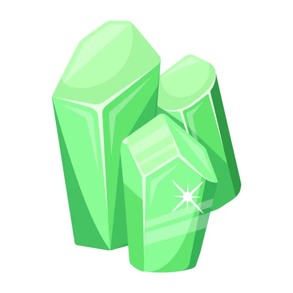 Green Crystals Vector Illustration — Stock Vector