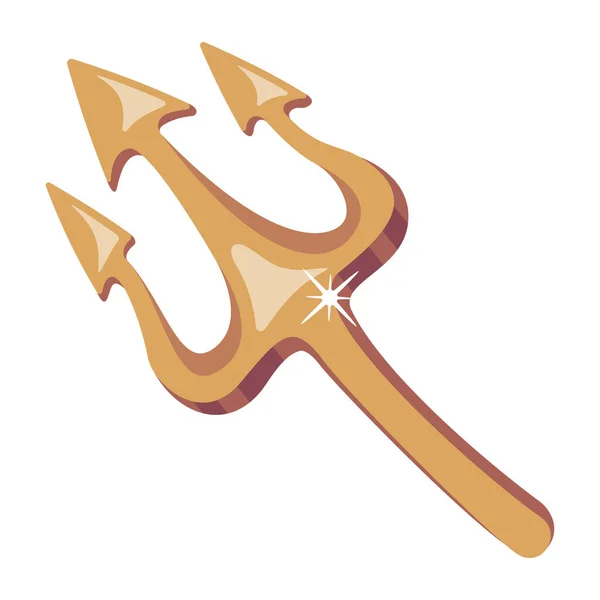 Treuddiga Emblem Tre Utspridda Spjut Vapen Poseidon — Stock vektor