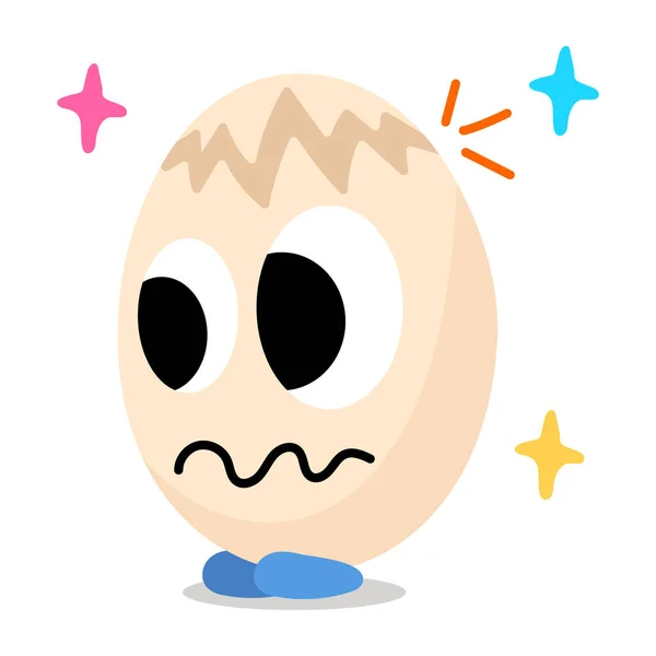 可愛い卵の顔のイラスト — ストックベクタ