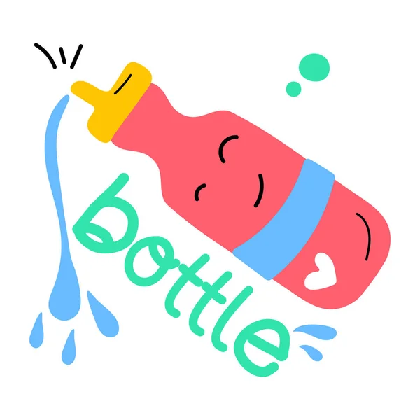 Векторная Иллюстрация Бутылки Водой Текстом — стоковый вектор