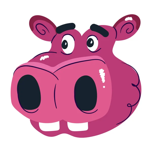 Illustration Cute Cartoon Hippo — Stock Vector