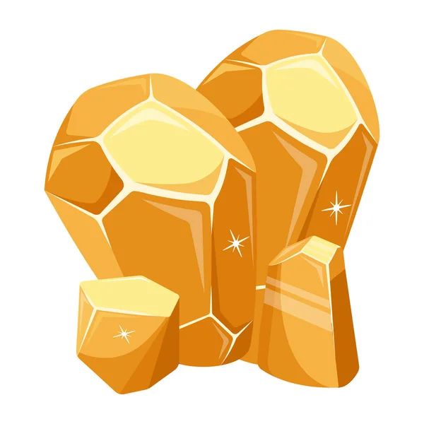 Cristales Oro Ilustración Vectorial — Vector de stock