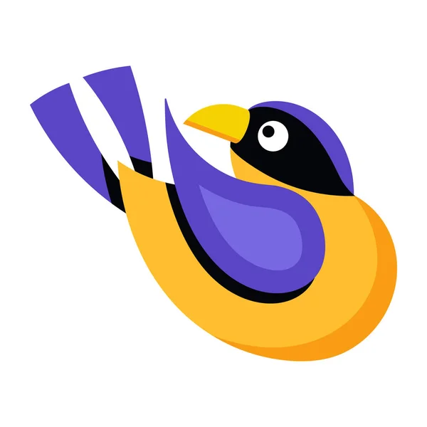 Ilustração Vetorial Ícone Dos Desenhos Animados Pássaro — Vetor de Stock