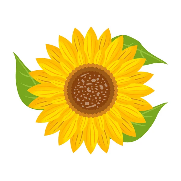 stock vector sunflower icon. yellow flower design 