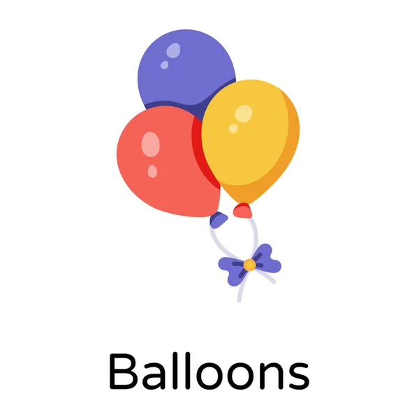 Balloons Vector Icon Flat Style Illustration — Stock Vector