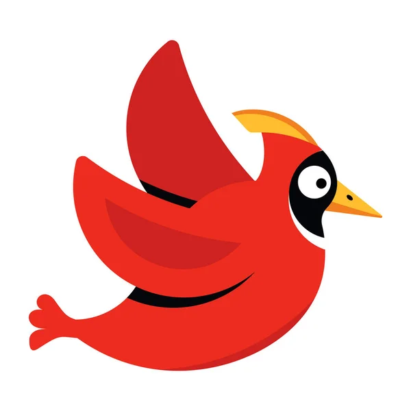 Ilustração Vetorial Desenho Animado Pássaro Vermelho — Vetor de Stock
