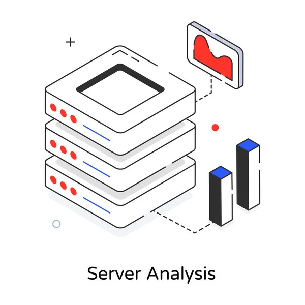 Analisi Del Server Semplice Illustrazione — Vettoriale Stock