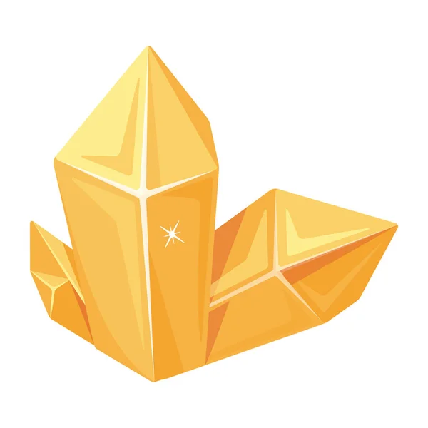 Icono Cristales Oro Ilustración Vectorial — Vector de stock