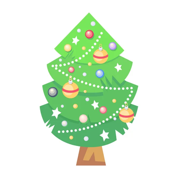 Icona Dell Albero Natale Concetto Buon Natale — Vettoriale Stock