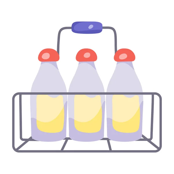 Ilustracja Wektorowa Ikony Butelek Mleka — Wektor stockowy