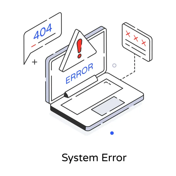 Векторная Иллюстрация Концепции Системной Ошибки 404 — стоковый вектор