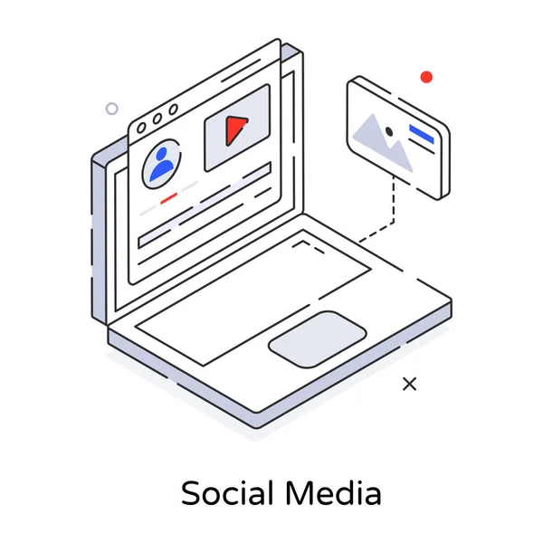 Social Media Konzept Mit Laptop Und Smartphone — Stockvektor