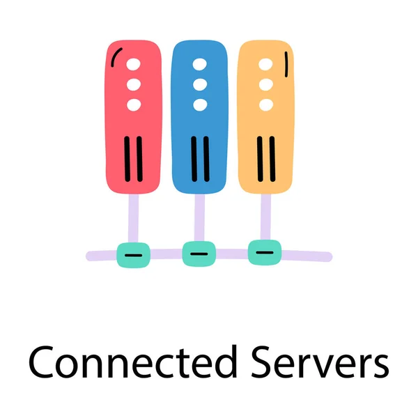 Icona Vettoriale Server Connessi — Vettoriale Stock