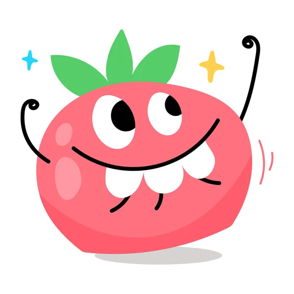 草莓的可爱的卡通画 — 图库矢量图片