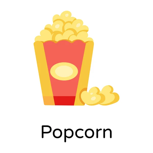 Popcorn Illustratie Vector Witte Achtergrond — Stockvector