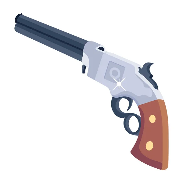 Revolver Gun Icon Isolated White Background — Stock Vector