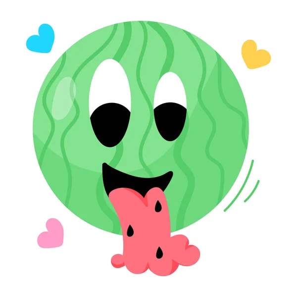 Vector Illustratie Van Watermeloen Cartoon Karakter — Stockvector