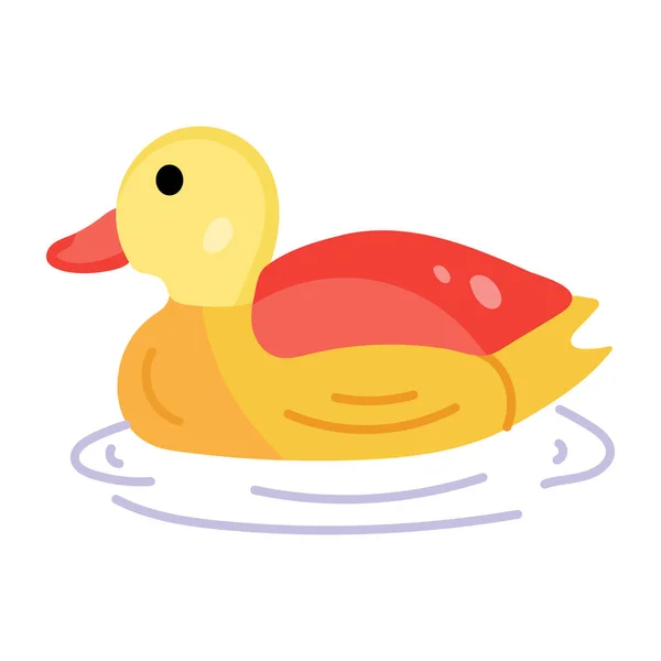 Rubber Duck Toy Vector Illustration Isolated White Background — Stock Vector