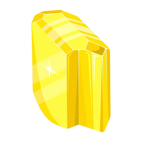 Oro Piedra Preciosa Aislado Vector Ilustración — Vector de stock