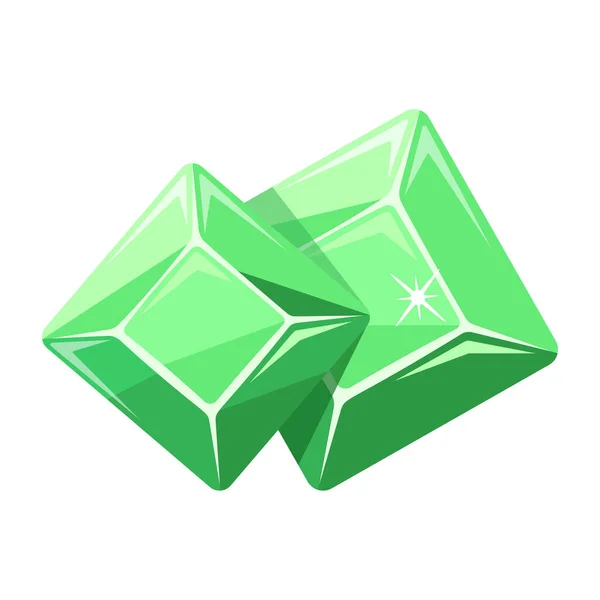 Ikona Zielonych Diamentów Izometryczne Ikony Wektorowe Kamieni Szlachetnych Dla Web — Wektor stockowy