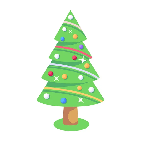 Árbol Navidad Con Decoración Vector Ilustración Diseño — Archivo Imágenes Vectoriales