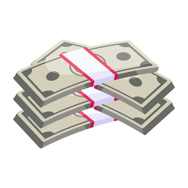 Geld Cash Stack Symbol Vektor Illustration Grafik Design — Stockvektor