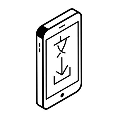 Akıllı telefon beyaz arka planda izole edilmiş. vektör illüstrasyonu