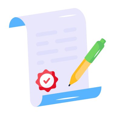 kalem vektör illüstrasyon tasarımı içeren belge