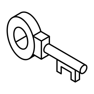 Taslak anahtar simgesinin vektör illüstrasyonu