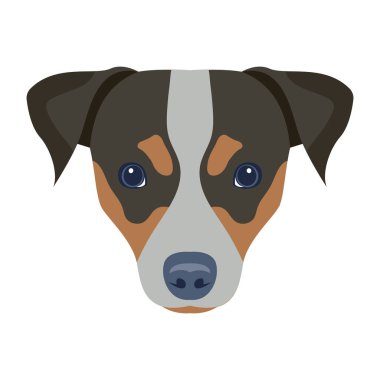 Gözleri kapalı sevimli köpek kafası, vektör çizimi