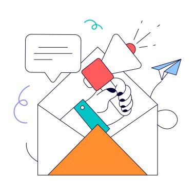 E- posta vektör illüstrasyon tasarımı içeren zarf