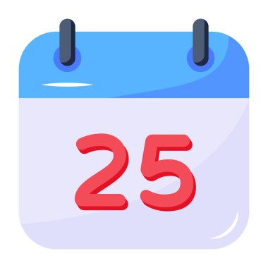 25 sayı ikonu vektör illüstrasyonlu takvim