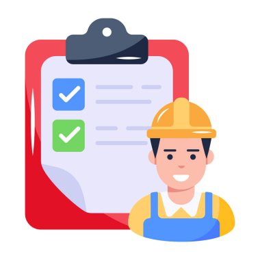 Pano ve kask vektör illüstrasyon tasarımlı adam