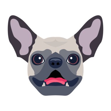 Dilini çıkarmış sevimli köpek, vektör çizimi.