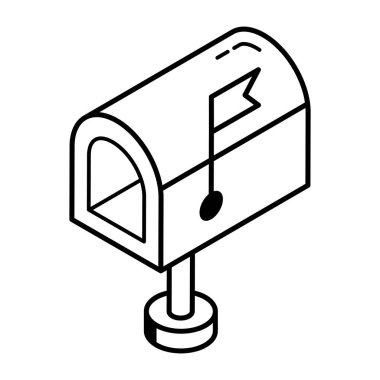 mailbox icon. outline illustration 