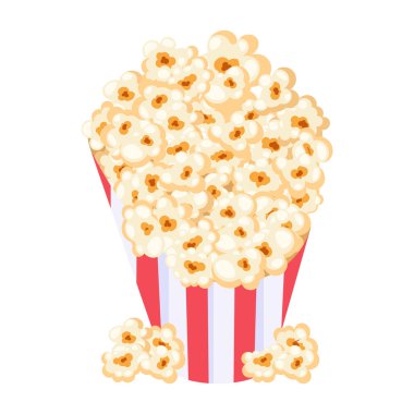 Patlamış mısır kovası ve patlamış mısır.