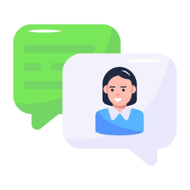 konuşma balonları olan kadın