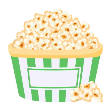 Patlamış mısır kovası ve patlamış mısır. 