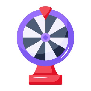 Kumarhane ruleti ikonu. Web için düz illüstrasyon