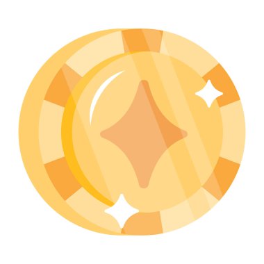 Bir kumarhane çipi simgesinin vektör çizimi