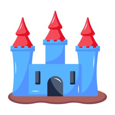 Çizgi film küçük kale simgesinin vektör çizimi