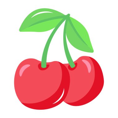 Kiraz meyvesi ikonu. vektör illüstrasyonu