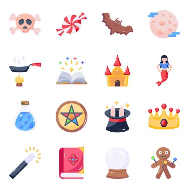 Set of vector icons for magic theme