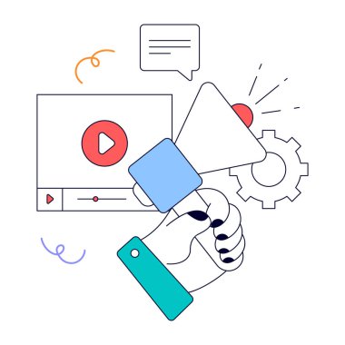 megafon konsept tasarımı, vektör illüstrasyonu