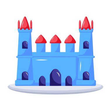 Şirin küçük peri masalı kale vektör çizimi