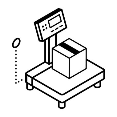 dağıtım servisi simgesi. Web için depo vektör simgelerinin özet çizimi