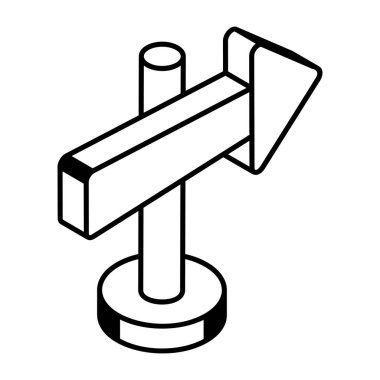Bir ok işaretleyici çizgi simgesinin vektör çizimi