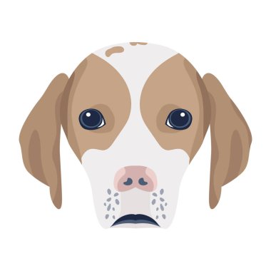 Yüzü ve gözleri kapalı sevimli köpek, vektör çizimi
