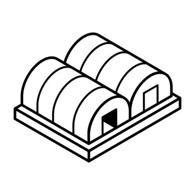 Depo binası simgesinin vektör illüstrasyonu