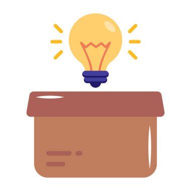 fikir ampulü düz ikon vektör illüstrasyon tasarımı